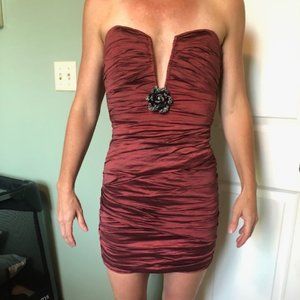 BCBGMAXAZRIA Tristina strapless ruched cocktail